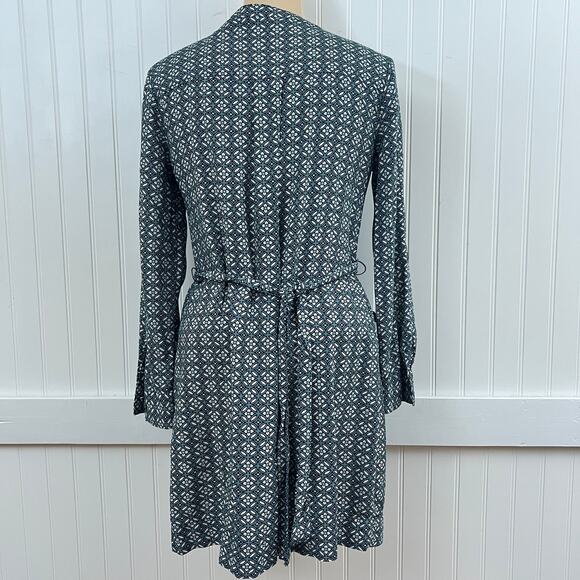 Banana Republic Academia Print Shirtdress Geometric Pattern Long Sleeve Womens 4 - Picture 3 of 10
